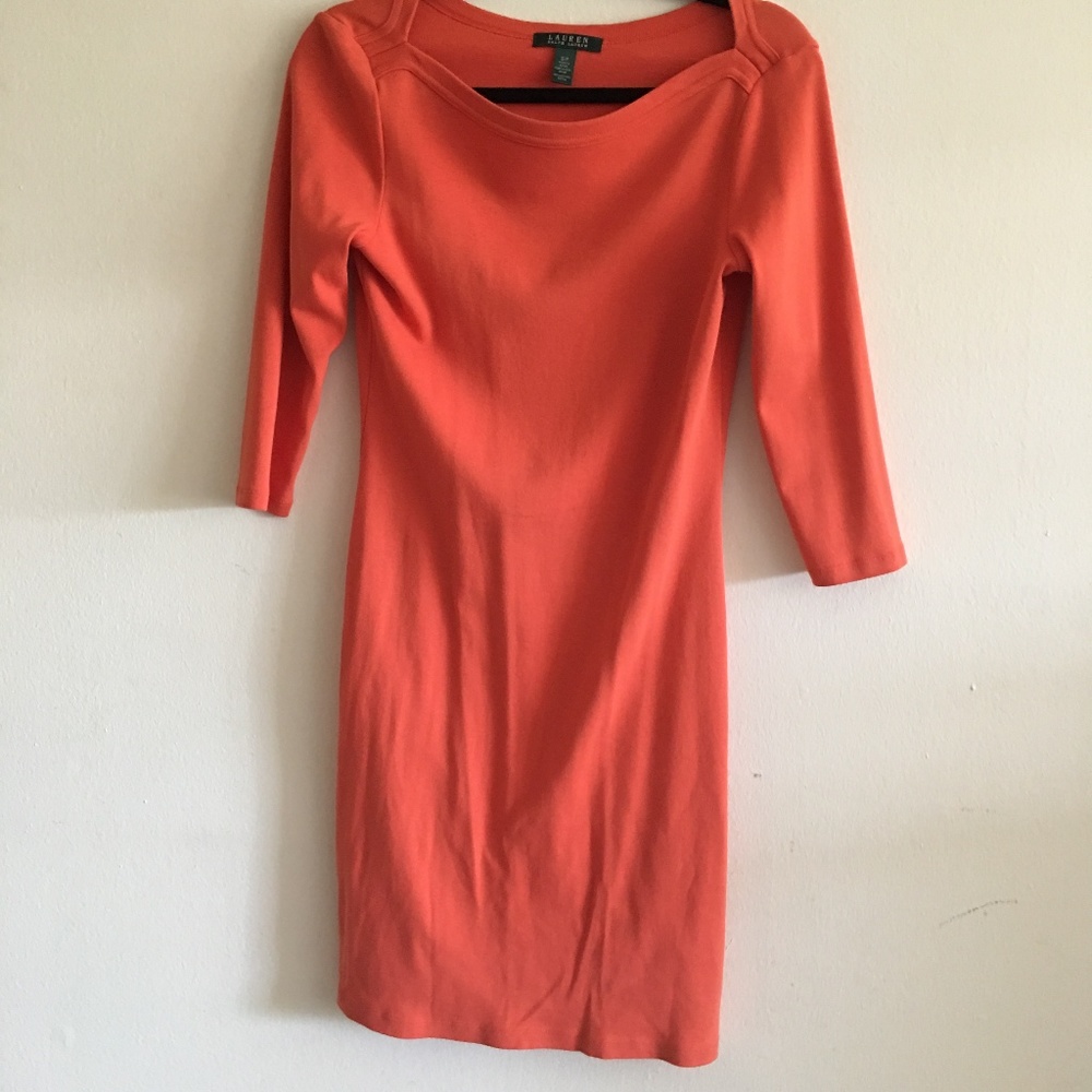 Orange Knee-Length Dress